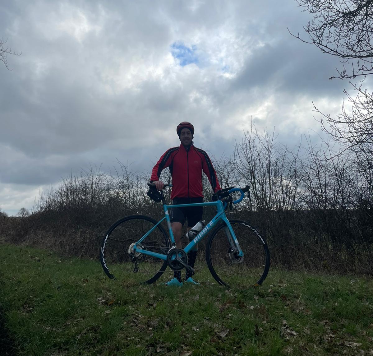 Mike on a bike in the countryside